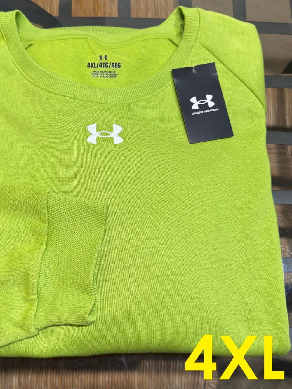 $50 Under Armour Men's Green Rival Fleece Crew Long Sleeve Shirt Top NWT